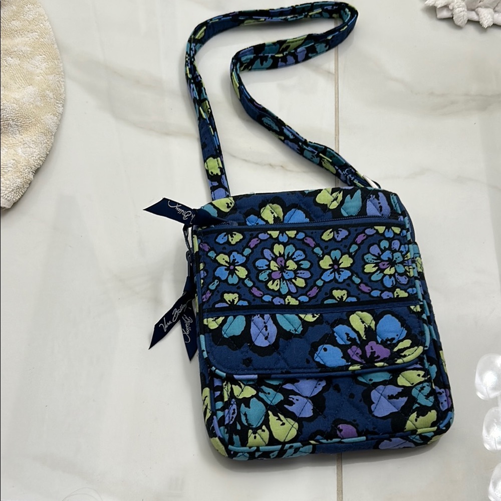 VERA BRADLEY Floral Crossbody Bag - Blue and Green